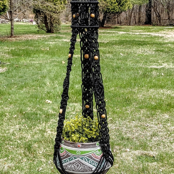 Handcrafted Macrame Birdcage Plant Hanger - Picture 7 of 8